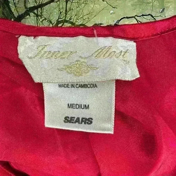 Y2k 90s Red Satin Mini Slip Dress By Inner Most - Picture 7 of 7